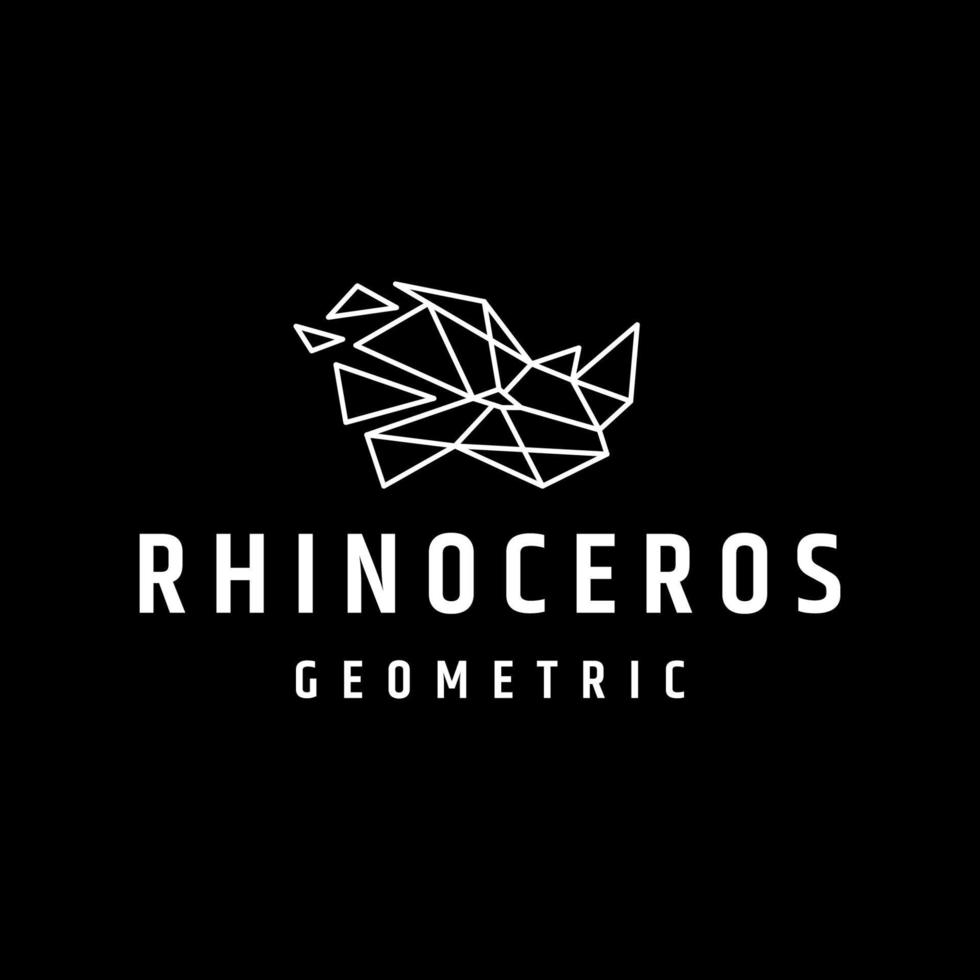 modelo de design de ícone de logotipo geométrico de cabeça de rinoceronte vetor