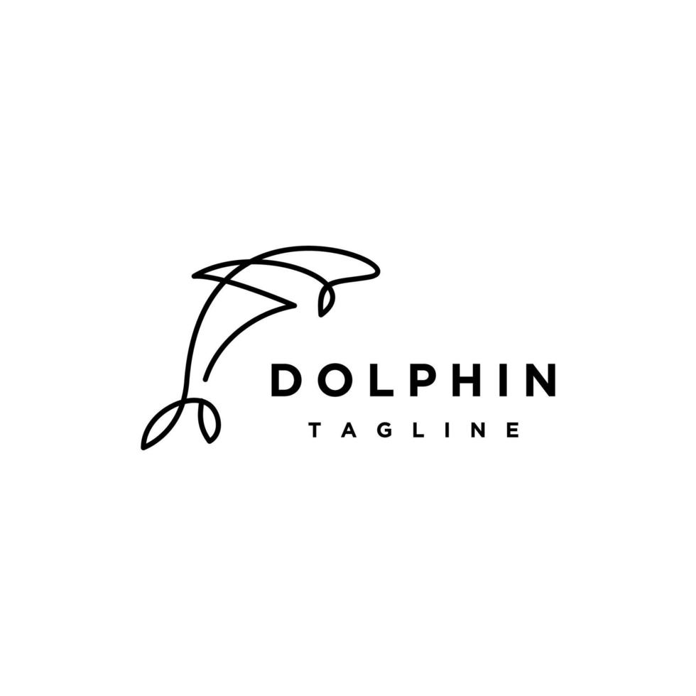 modelo de design de ícone de vetor de logotipo de golfinho