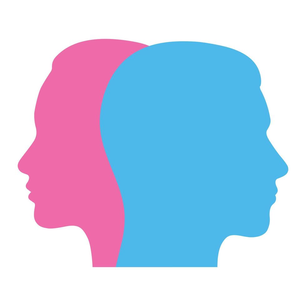 ilustração de cabeça de homem e mulher vetor