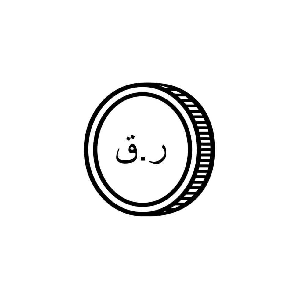 Símbolo do ícone de moeda do Catar, versão árabe do Riyal do Catar, sinal do Qar. ilustração vetorial vetor