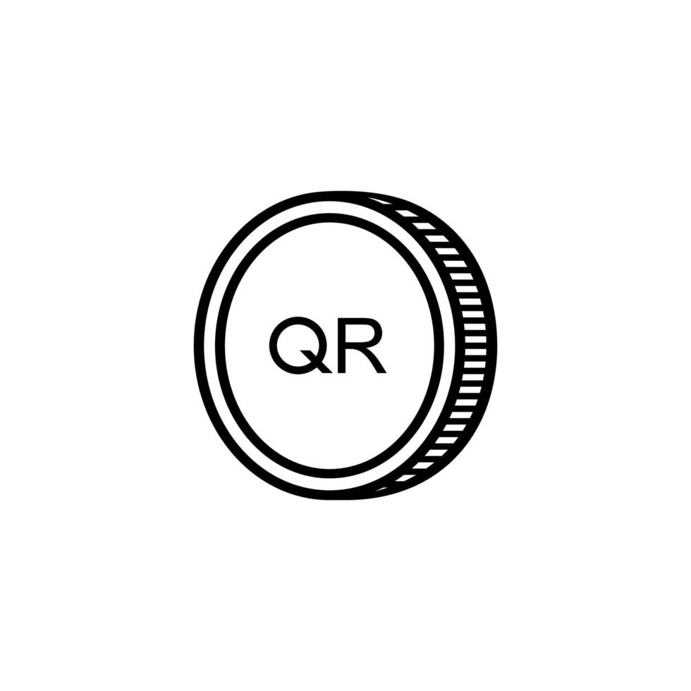 símbolo do ícone da moeda do Catar, rial do Catar, sinal do Qar. ilustração vetorial vetor