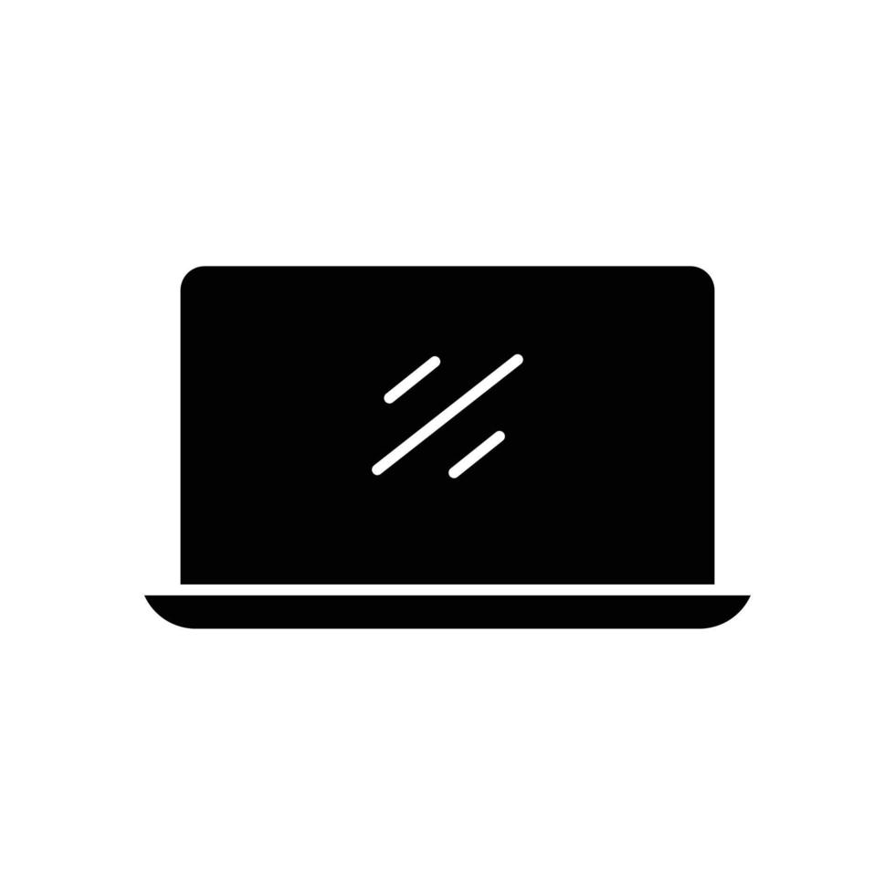 ilustração de ícone de glifo de laptop. ilustração de ícone relacionada à eletrônica, tecnologia. design vetorial simples editável. pixel perfeito em 32 x 32 vetor
