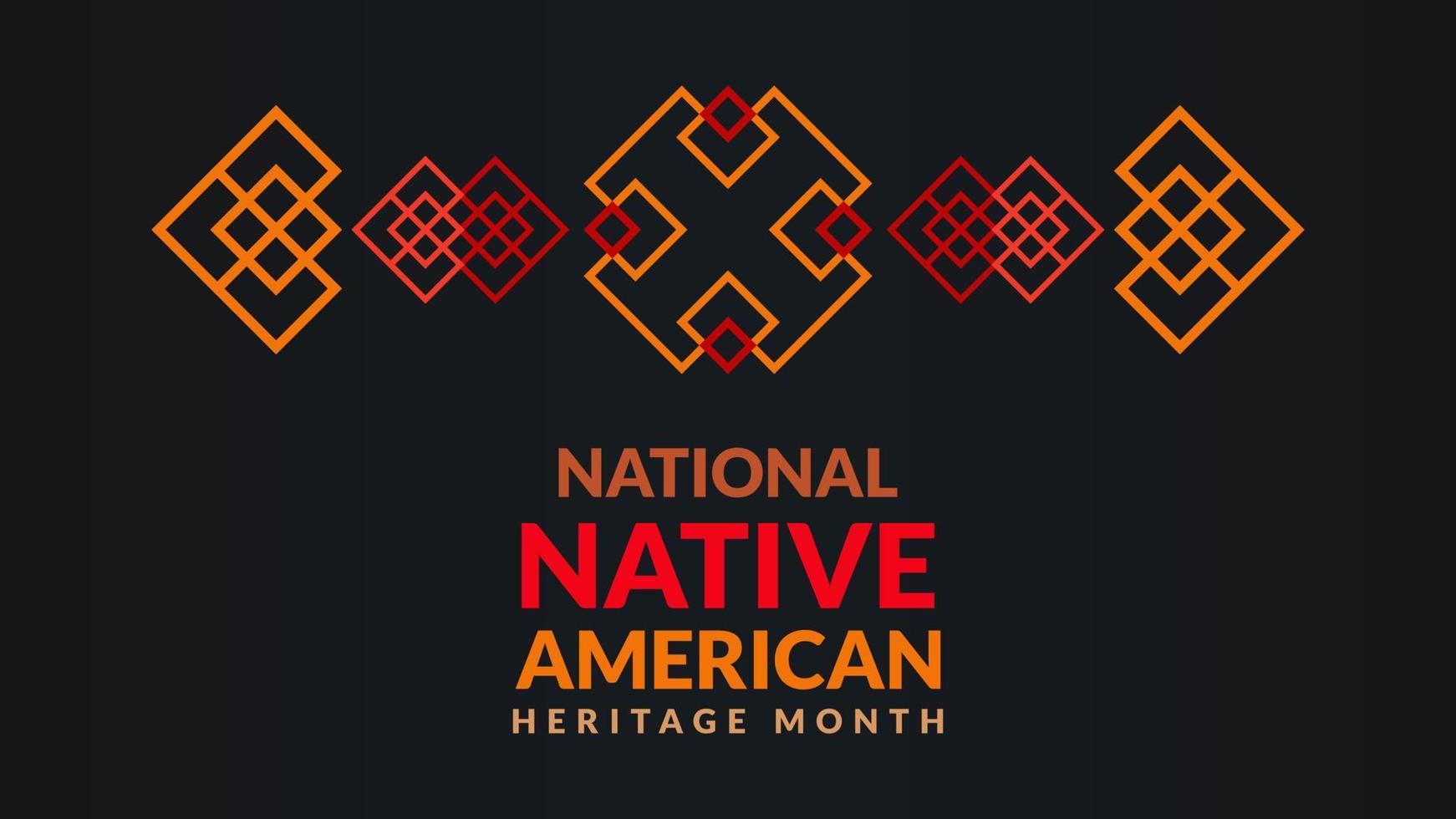 mês do patrimônio nativo americano. design de plano de fundo com ornamentos abstratos celebrando índios nativos da américa. vetor