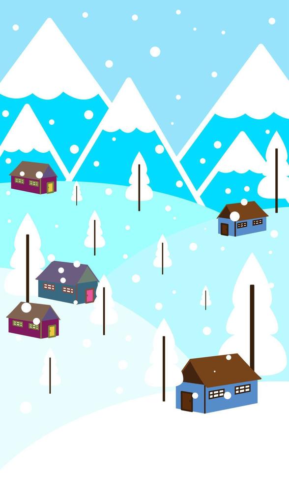 neve de inverno de fundo vector fofo