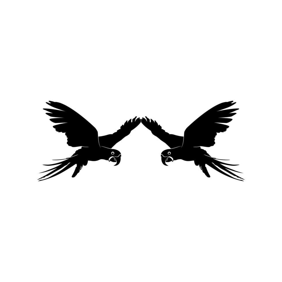 par voador da silhueta do pássaro arara para logotipo, pictograma, ilustração de arte, site ou elemento de design gráfico. ilustração vetorial vetor