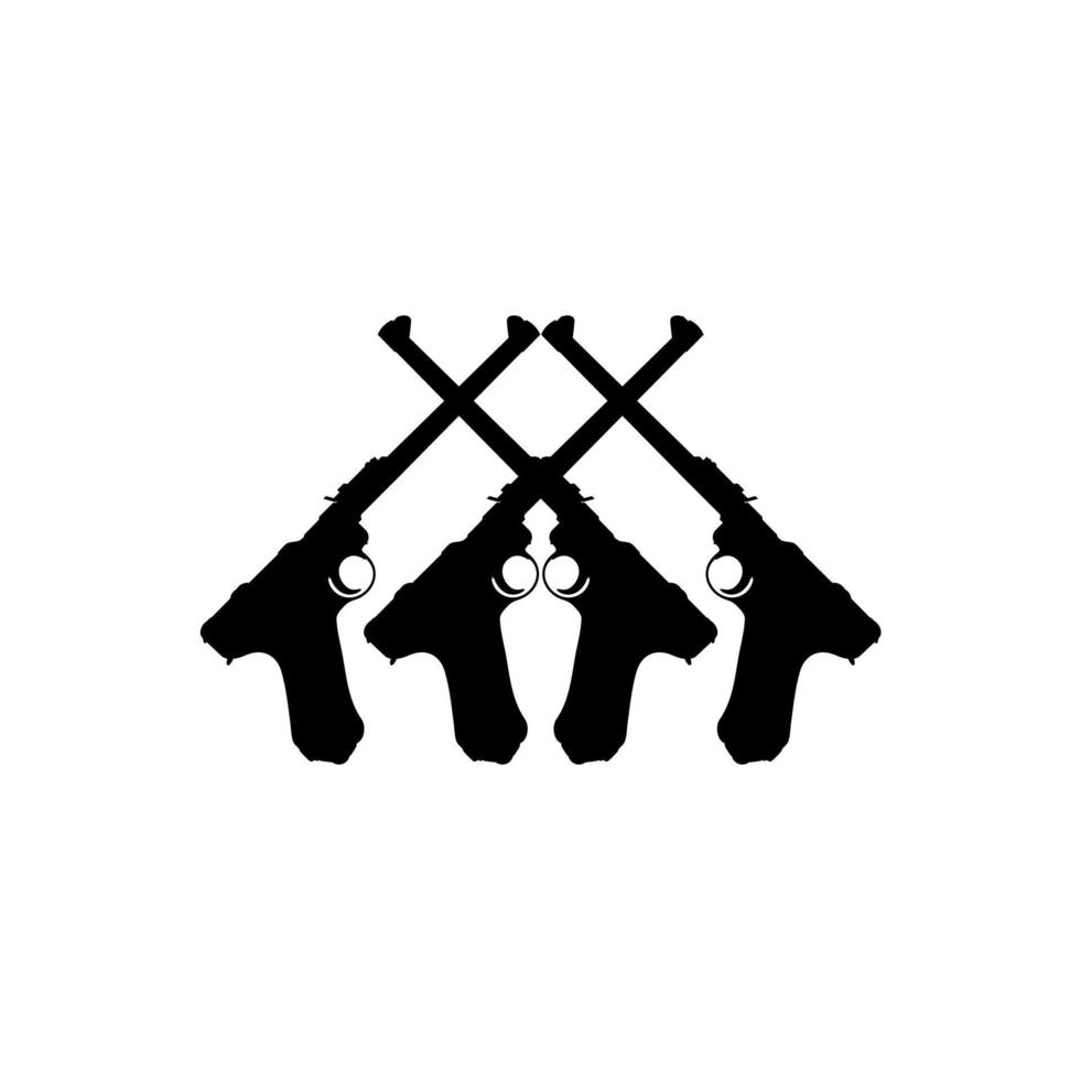 silhueta de arma de pistola para logotipo, pictograma, site ou elemento de design gráfico. ilustração vetorial vetor