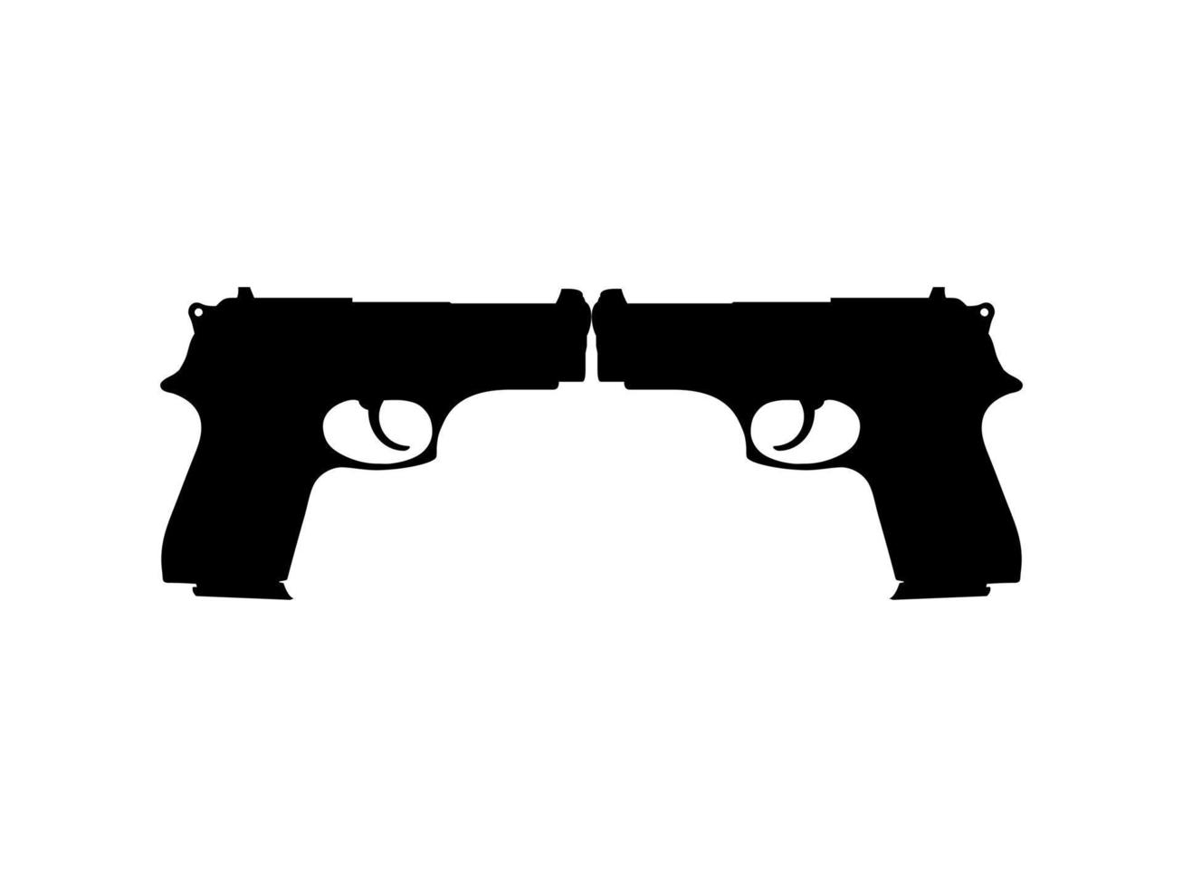 silhueta de arma de pistola para logotipo, pictograma, ilustração de arte, site ou elemento de design gráfico. ilustração vetorial vetor