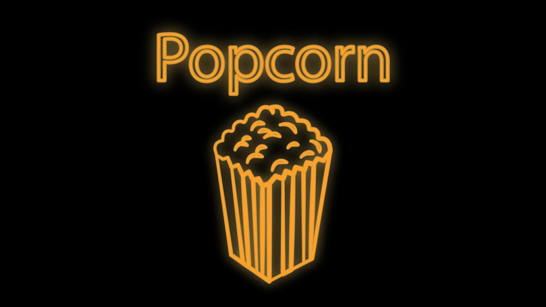 ícone de pipoca. elementos do cinema em ícones de estilo neon. ícone simples para sites, web design, aplicativo móvel, gráficos de informação vetor