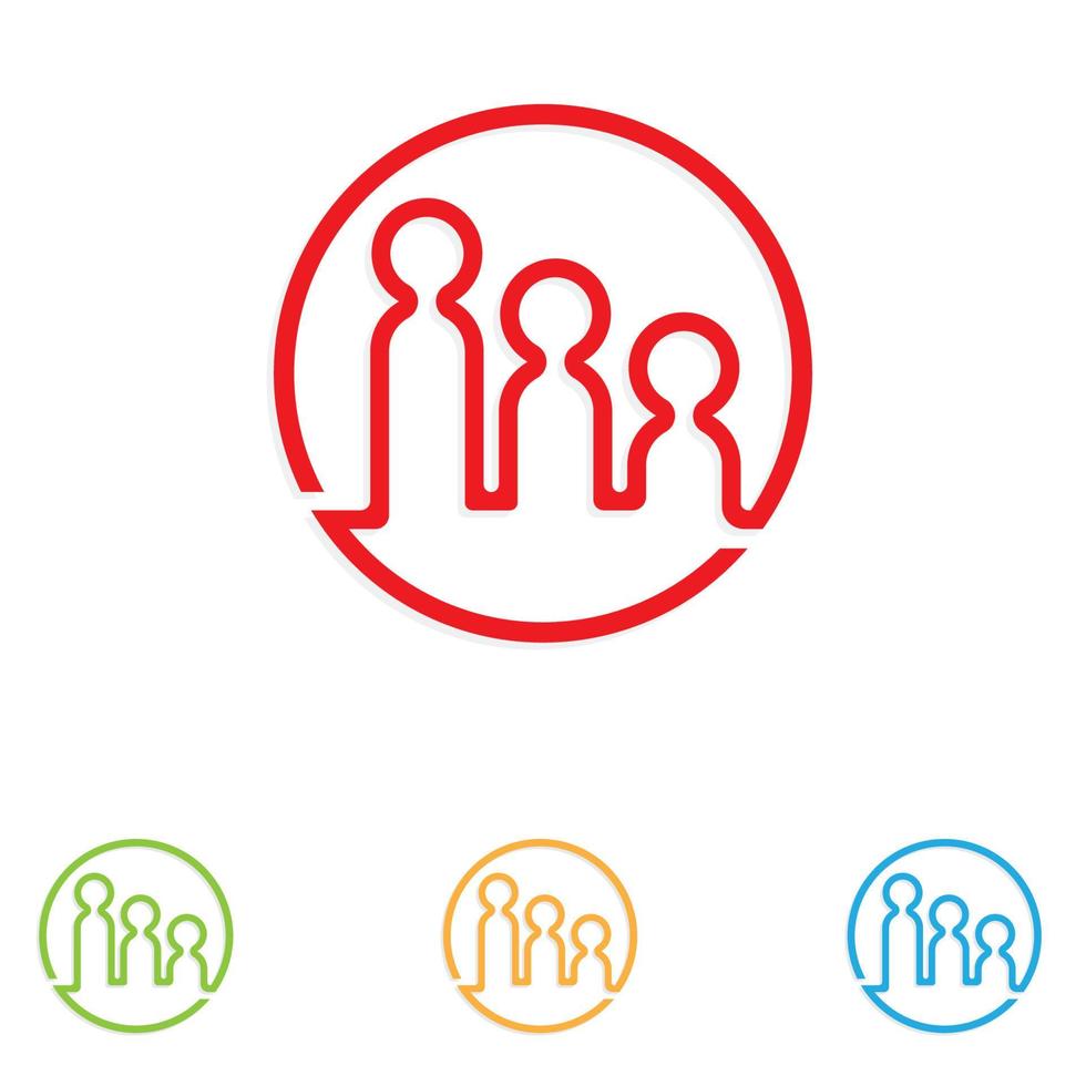 logotipo do grupo comunitário da equipe de pessoas, rede e vetor de ícone social