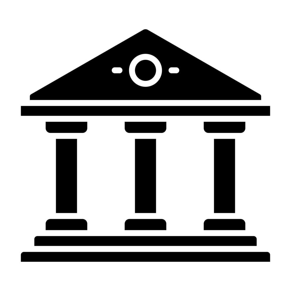 estilo de ícone do templo grego vetor