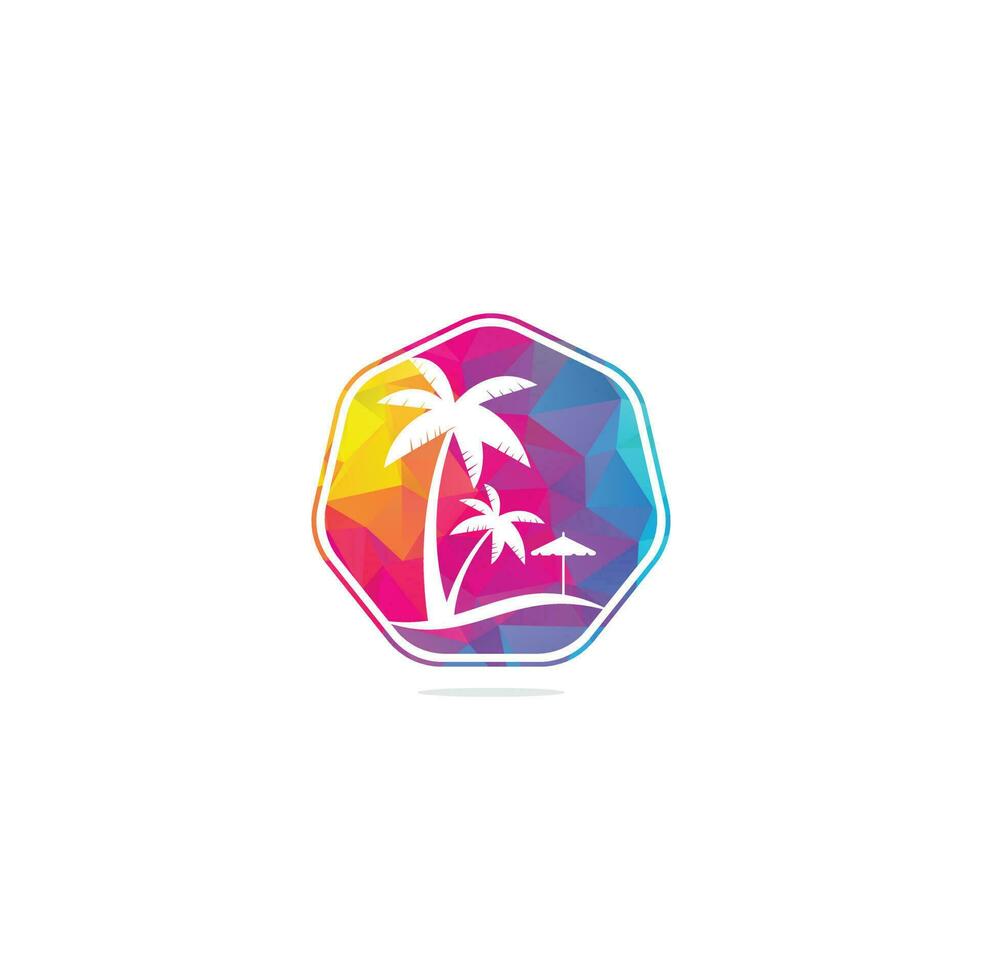 modelo de design de logotipo de praia. designs de logotipo de verão. praia tropical e design de logotipo de palmeira. vetor