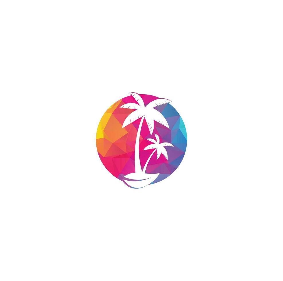 praia tropical e design de logotipo de palmeira. design de logotipo de vetor de palmeira simples criativo. logotipo da praia. logotipo da palmeira da praia