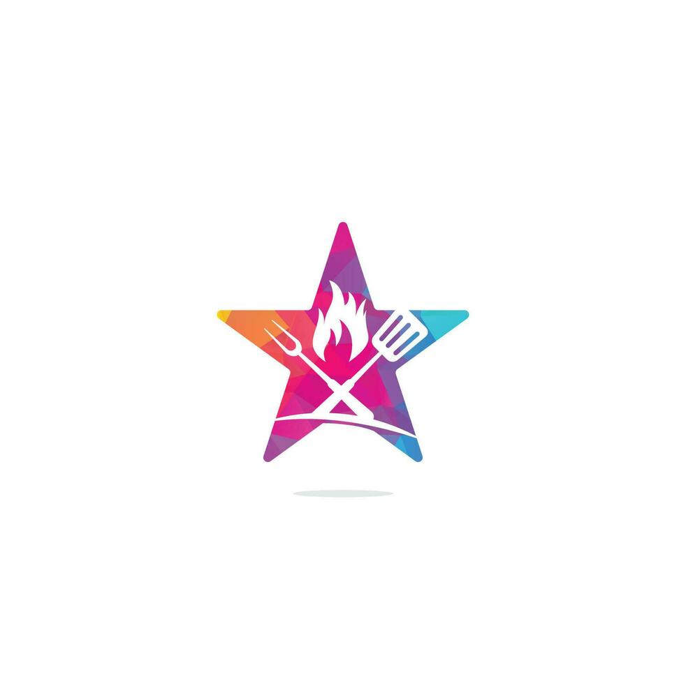 modelos de logotipo de conceito de forma de estrela de grelha quente. design de logotipo de grelha vetor