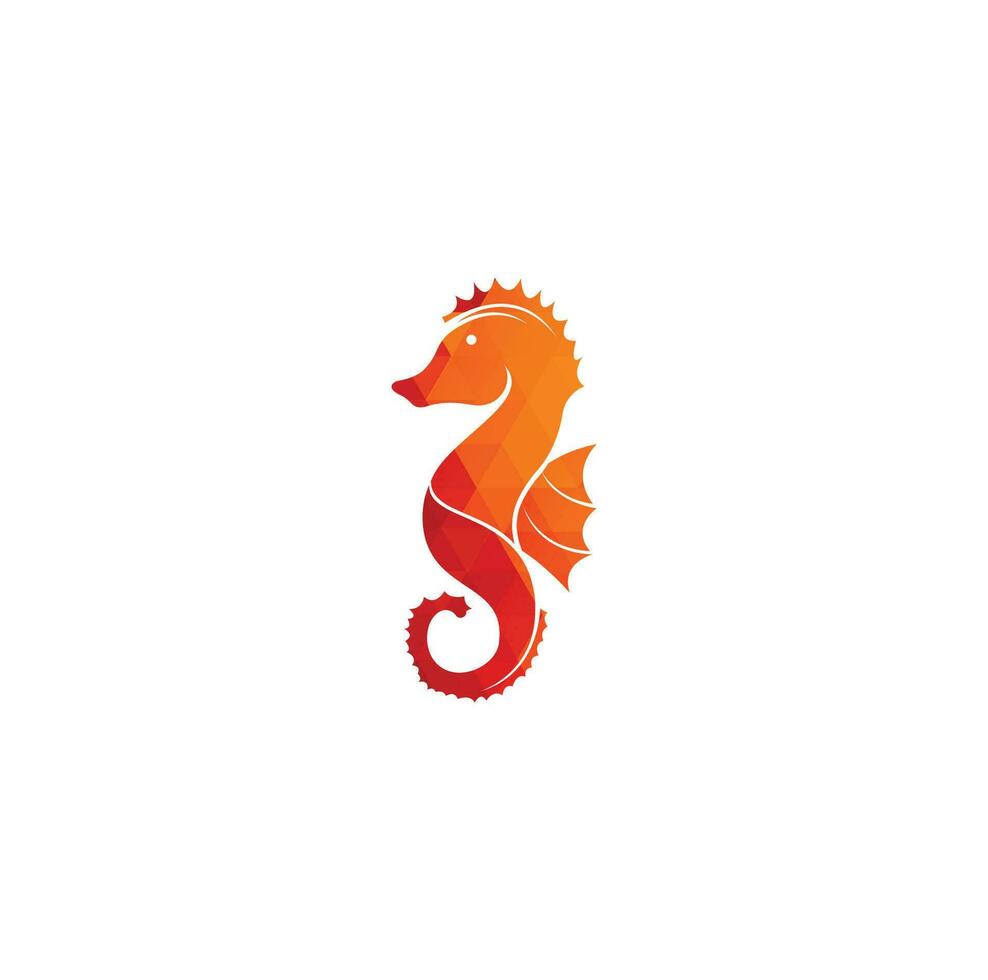 design de logotipo de vetor de cavalo marinho