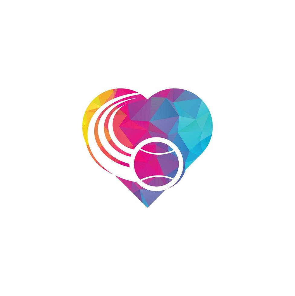 logotipo de conceito de forma de coração de bola de tênis. design de logotipo de tênis vetor
