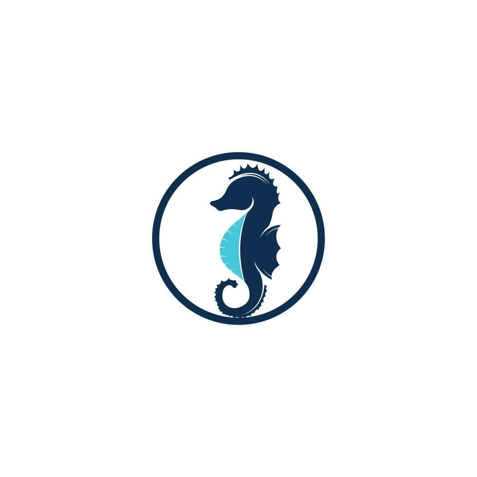 design de logotipo de vetor de cavalo marinho