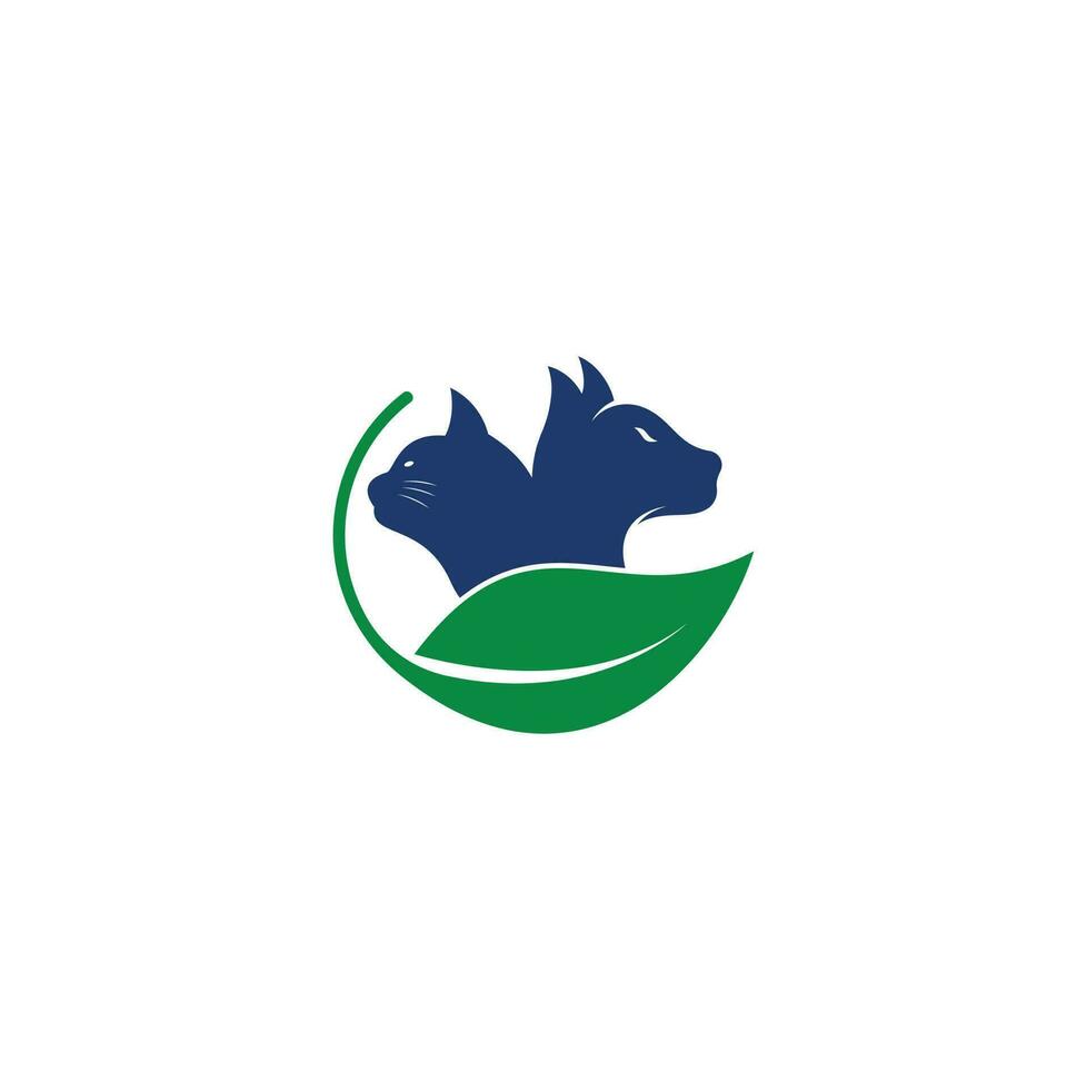 design de logotipo de clínica de cuidados com animais de estimação. design de ícone de gato e cachorro. logotipo de vetor para clinic.logo veterinário para uma loja de animais.