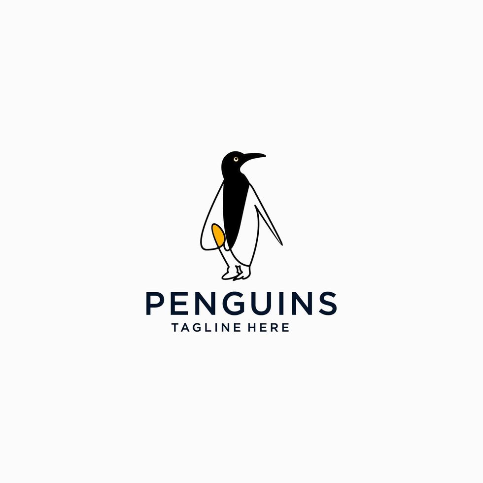 modelo de ícone de design de logotipo de pinguim vetor