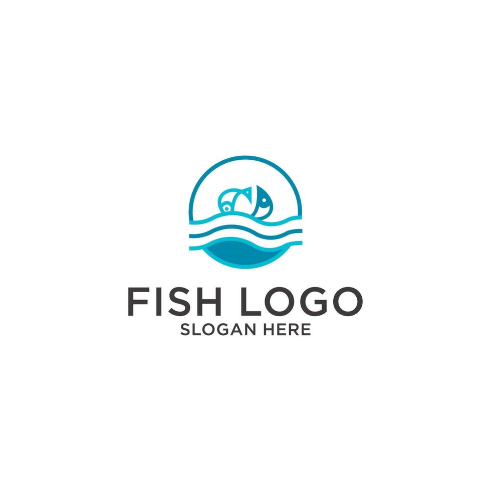 modelo de ícone de design de logotipo de sardinha vetor