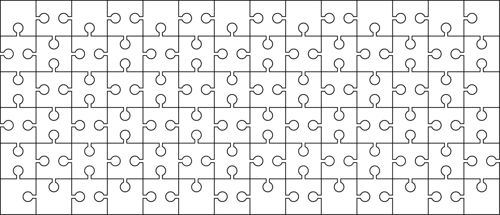 ilustração em vetor de peças de quebra-cabeça de linha isolada no fundo branco
