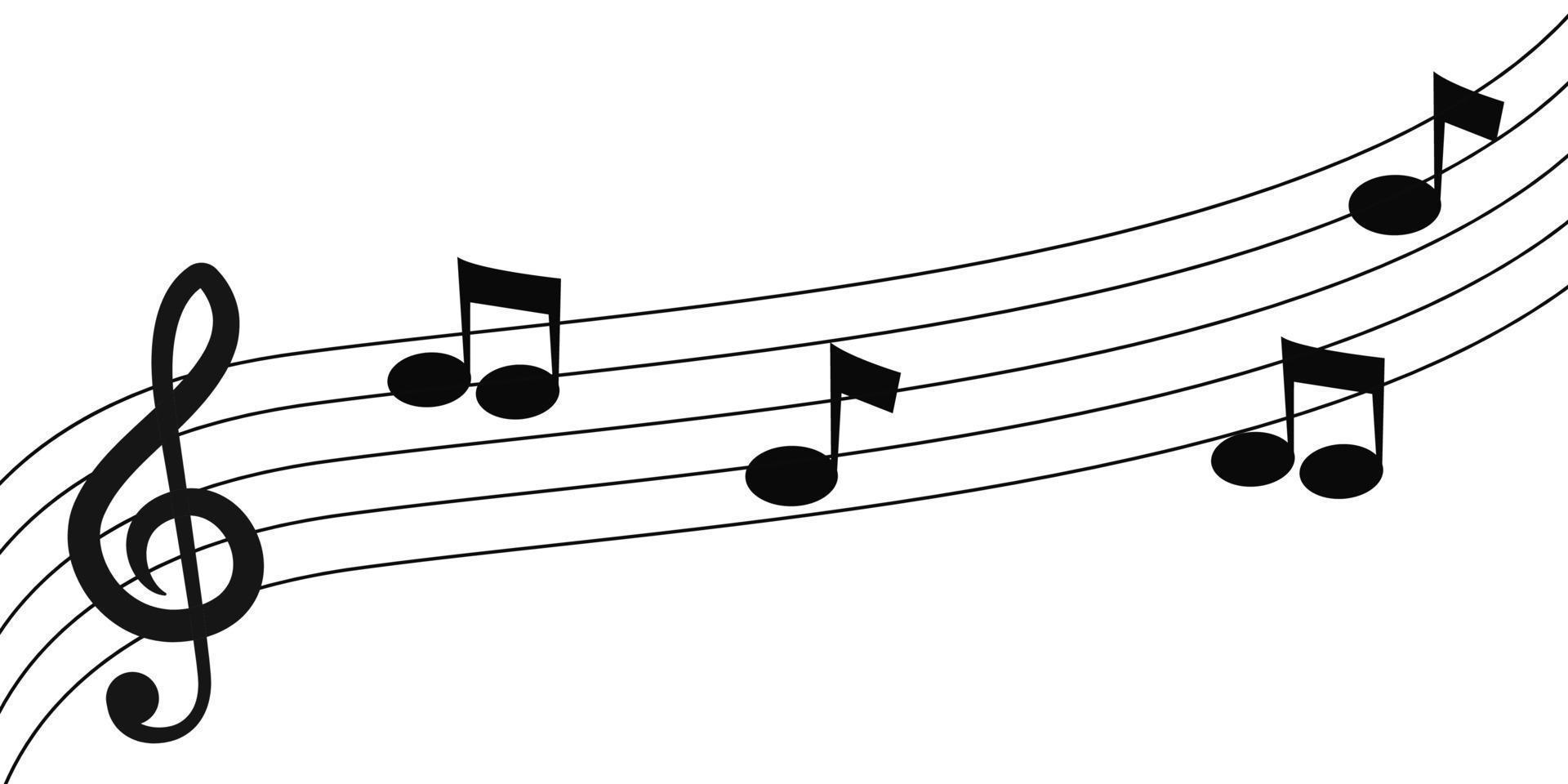 ilustração dos sinais e símbolos da música em um fundo branco vetor