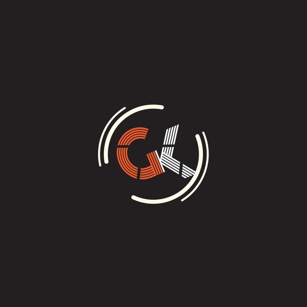 gk simples vetor de logotipo de letras iniciais de estilo moderno limpo
