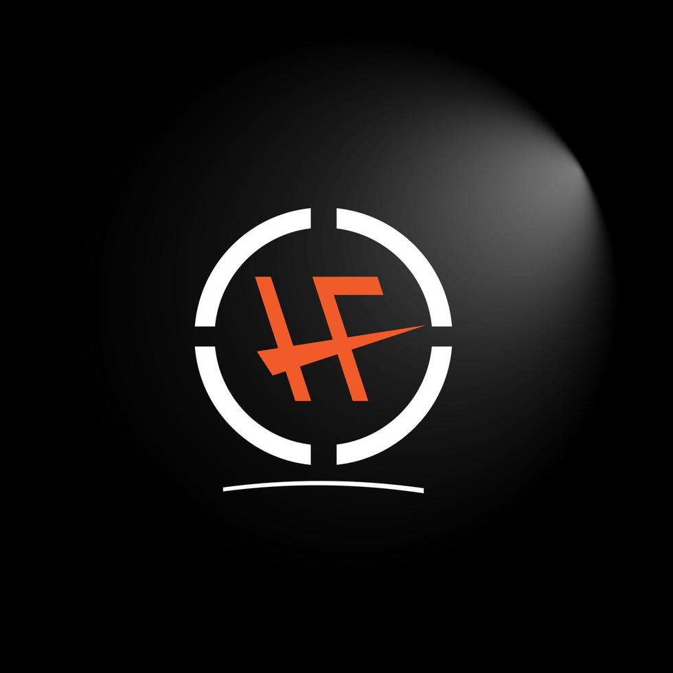 logotipo de texto hf vetor