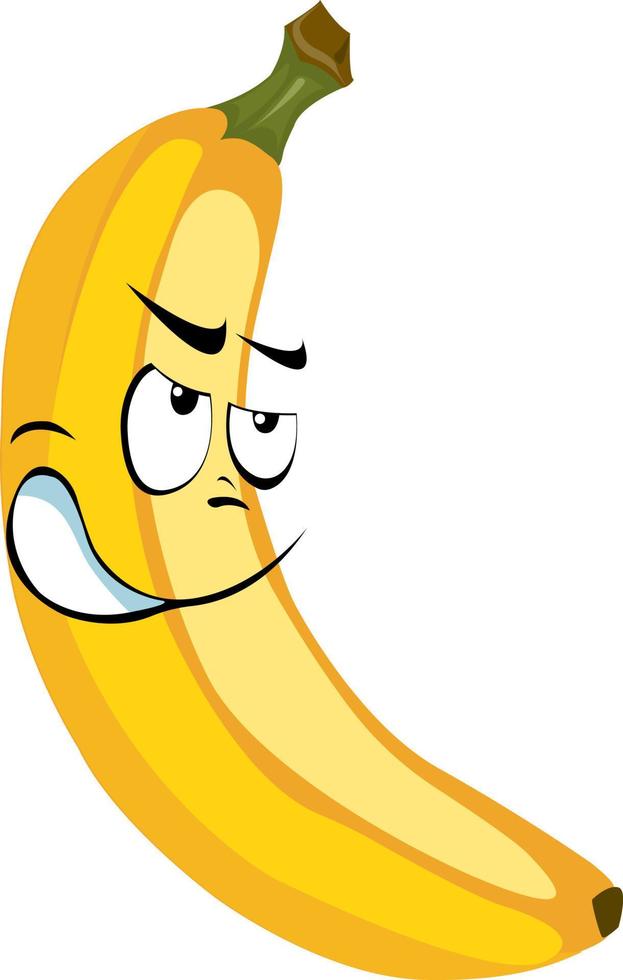 banana com raiva, ilustração, vetor em fundo branco.