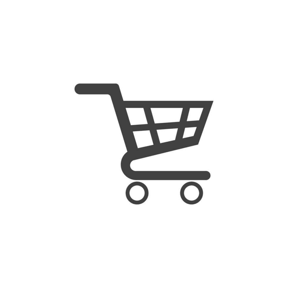 ícone de vetor de cesta, sinal de compras online