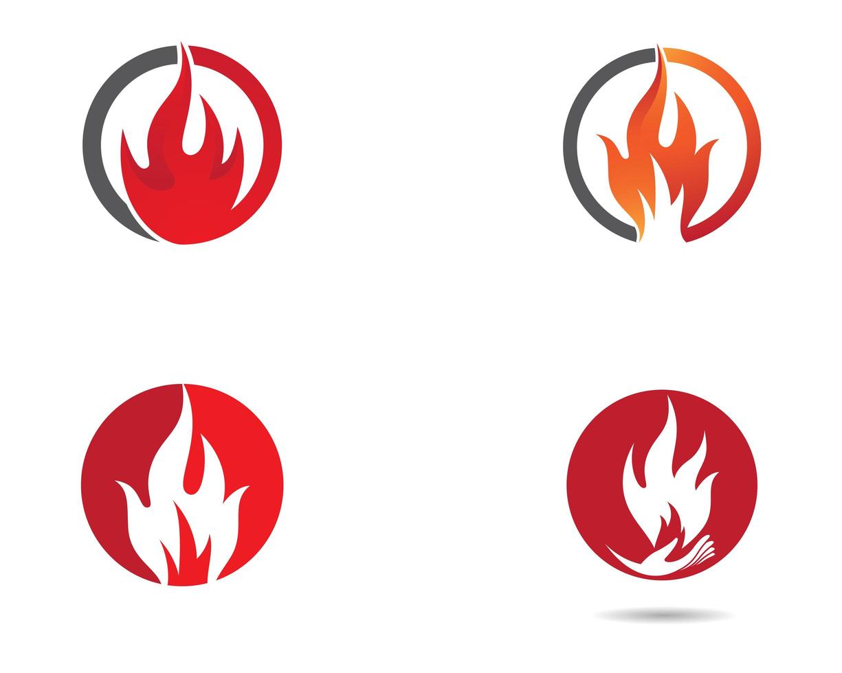 conjunto de símbolos de fogo vetor