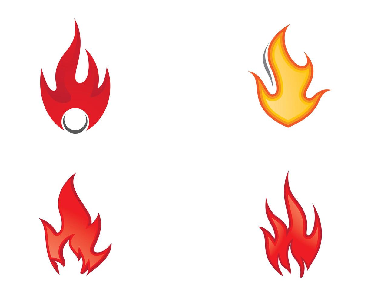 ícones de símbolo de fogo vetor