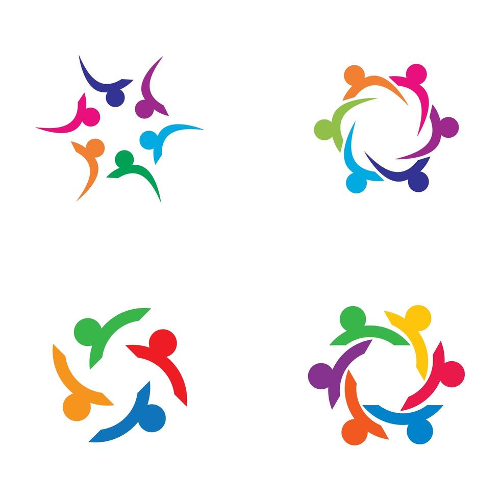 conjunto de logotipo de cuidados comunitários vetor