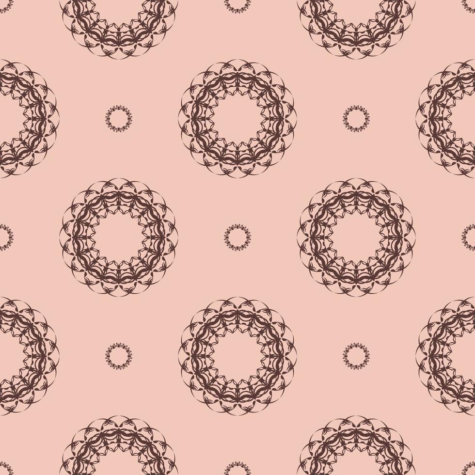 textura sem costura vintage rosa com ornamento. elemento de projeto. fundo decorativo. requintada decoração de papel de parede floral. decoração tradicional em um fundo rosa. vetor