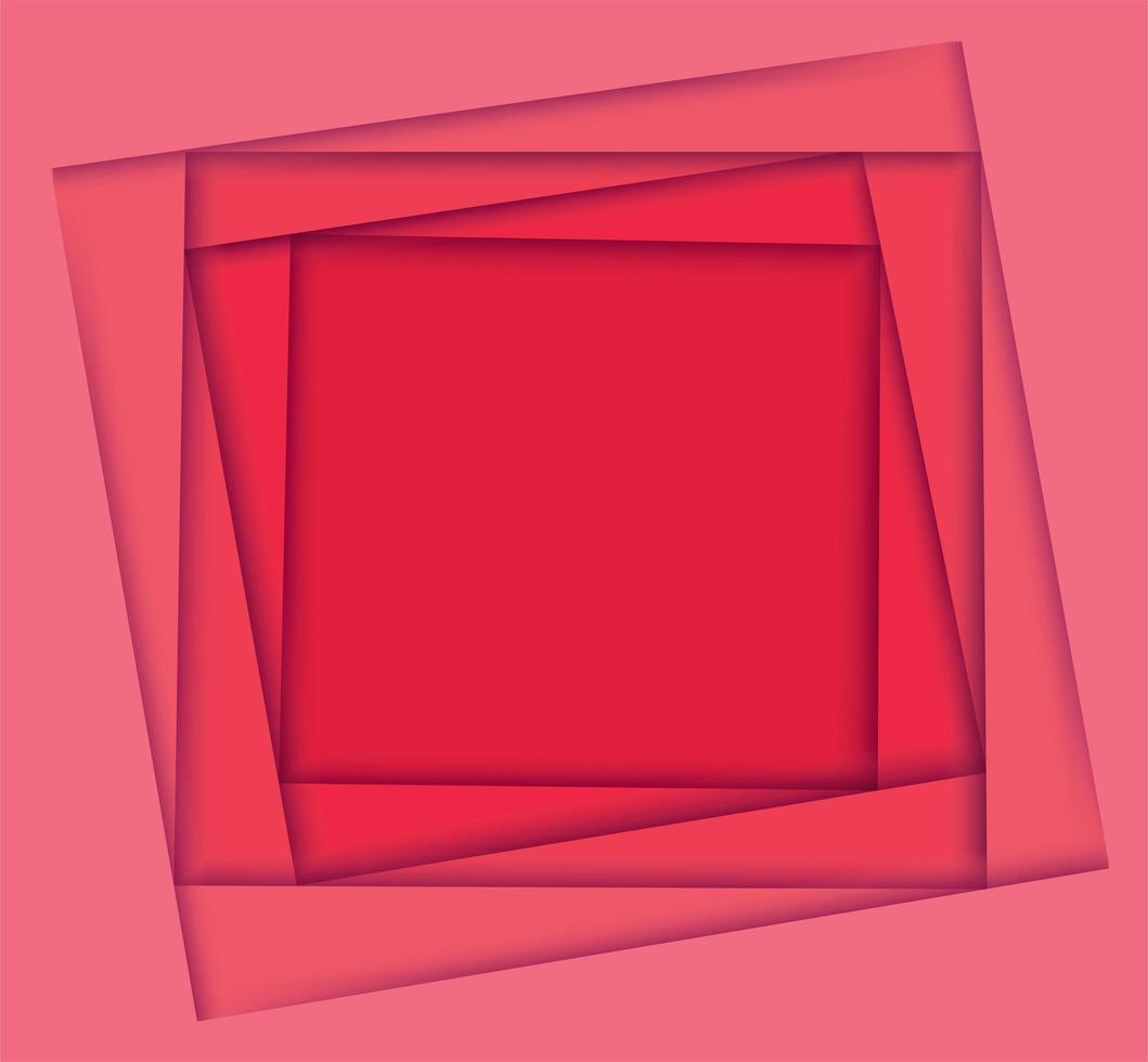 tons de rosa e moldura quadrada vermelha vetor