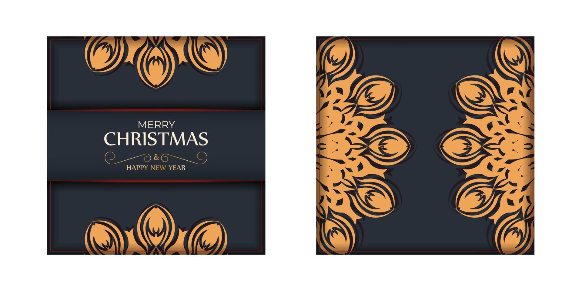 feliz ano novo modelo de cartaz e ornamento abstrato. feliz natal vector design de cartão na cor cinza com ornamento de inverno laranja.