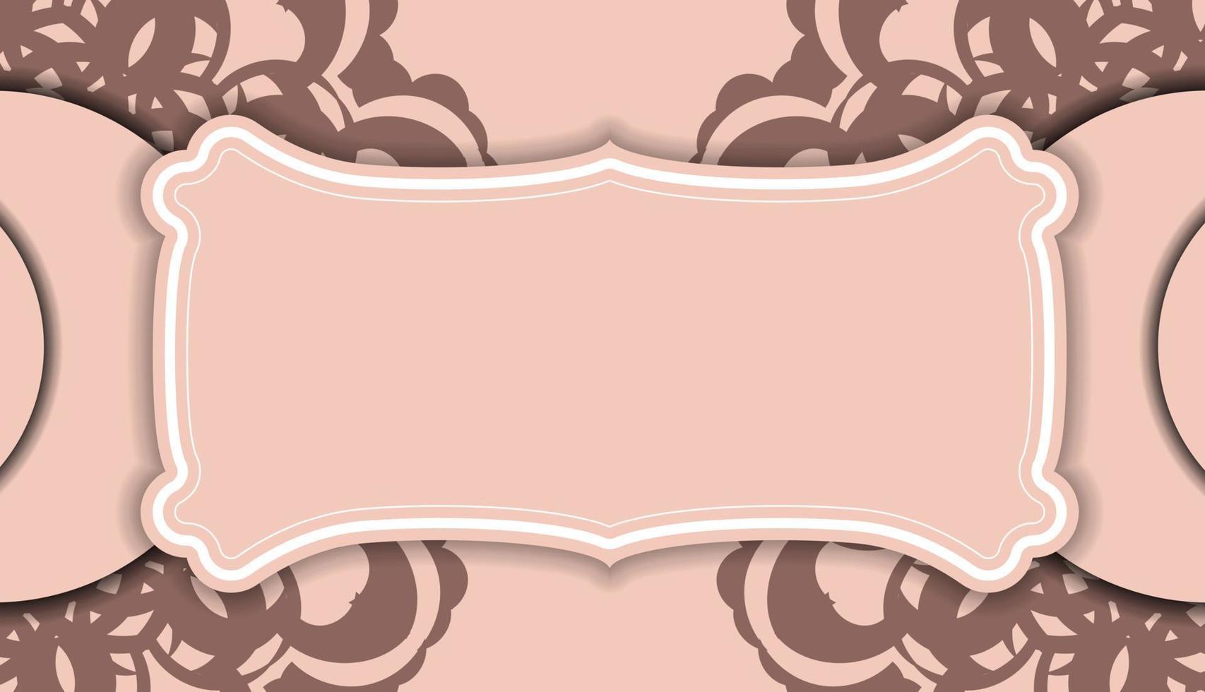 cartão em rosa com ornamentos luxuosos para sua marca. vetor