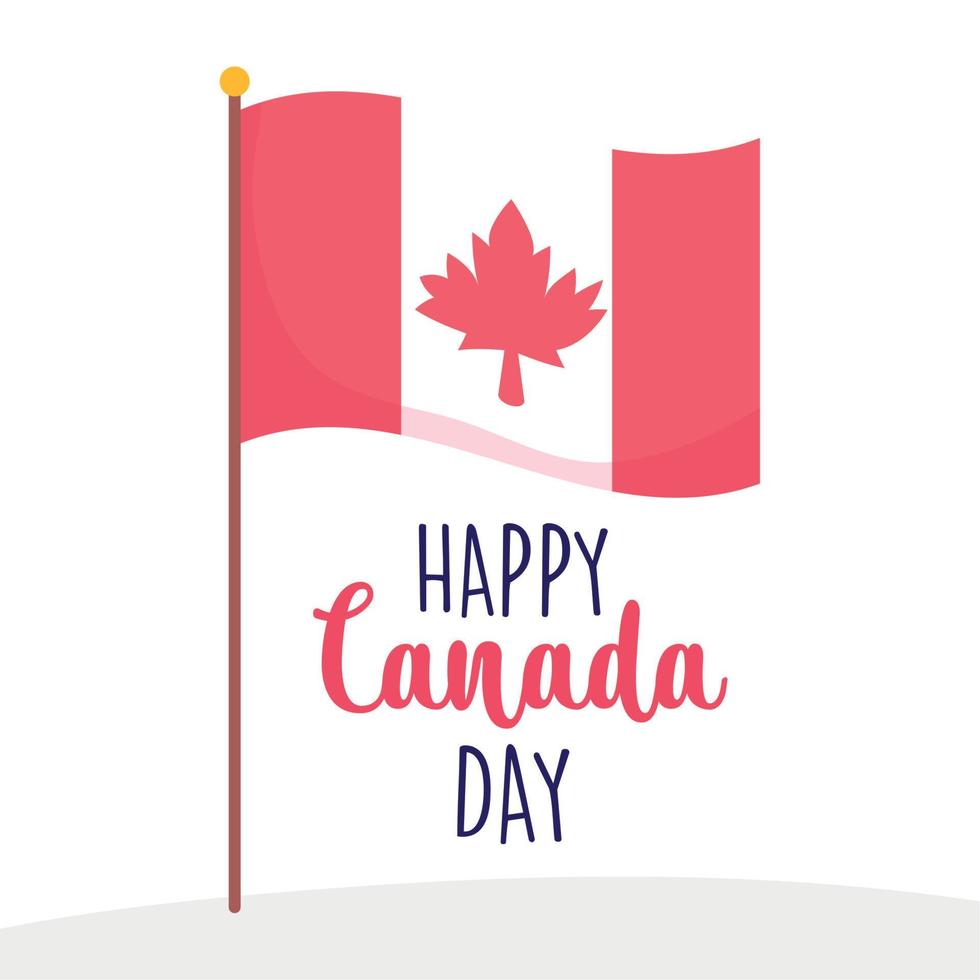 bandeira canadense do feliz dia do Canadá desenho vetorial vetor