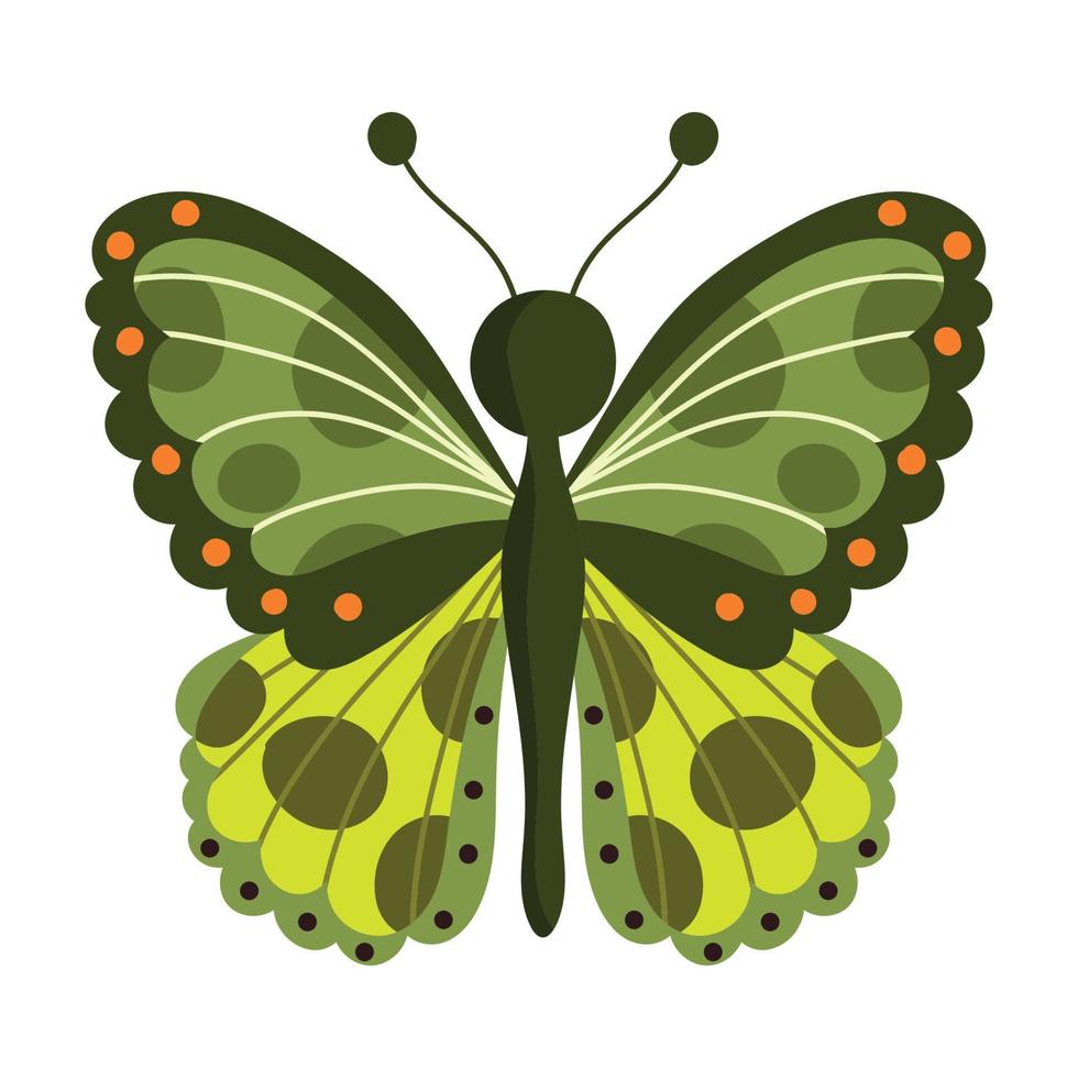 animal tropical de inseto borboleta, asas decorativas em fundo branco vetor