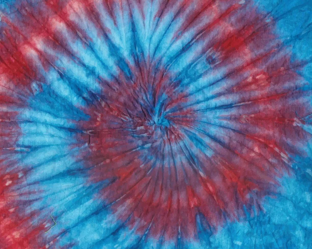 fundo colorido pintado à mão em aquarela vermelha espiral azul tie-dye vetor