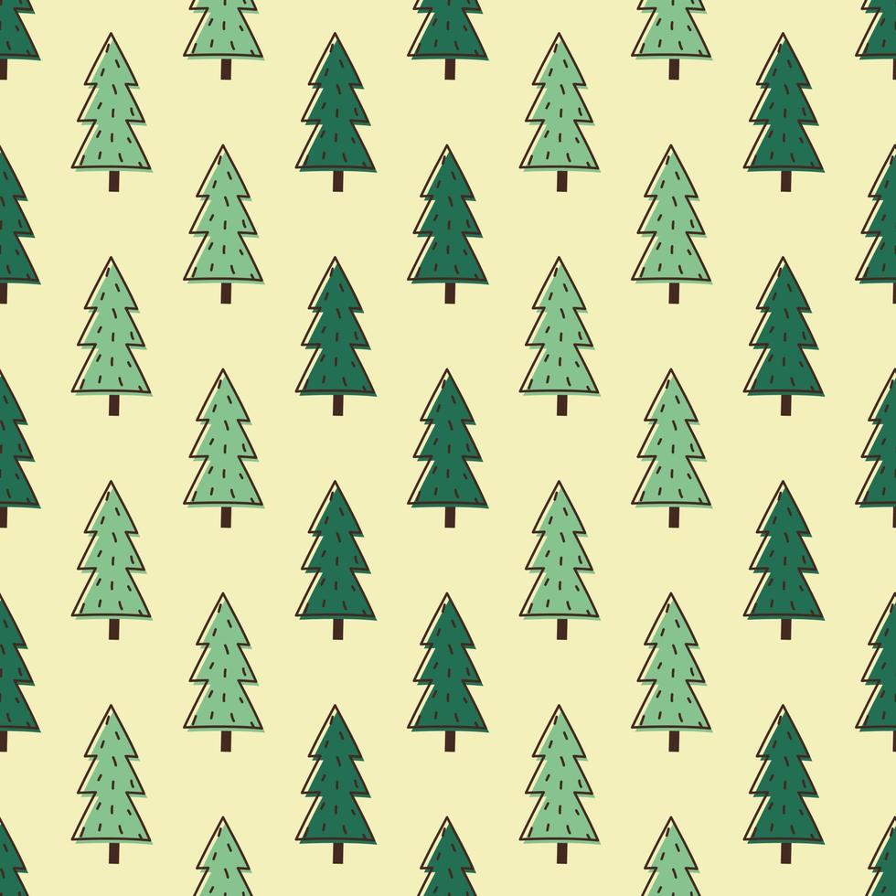 doodle padrão de floresta vetor