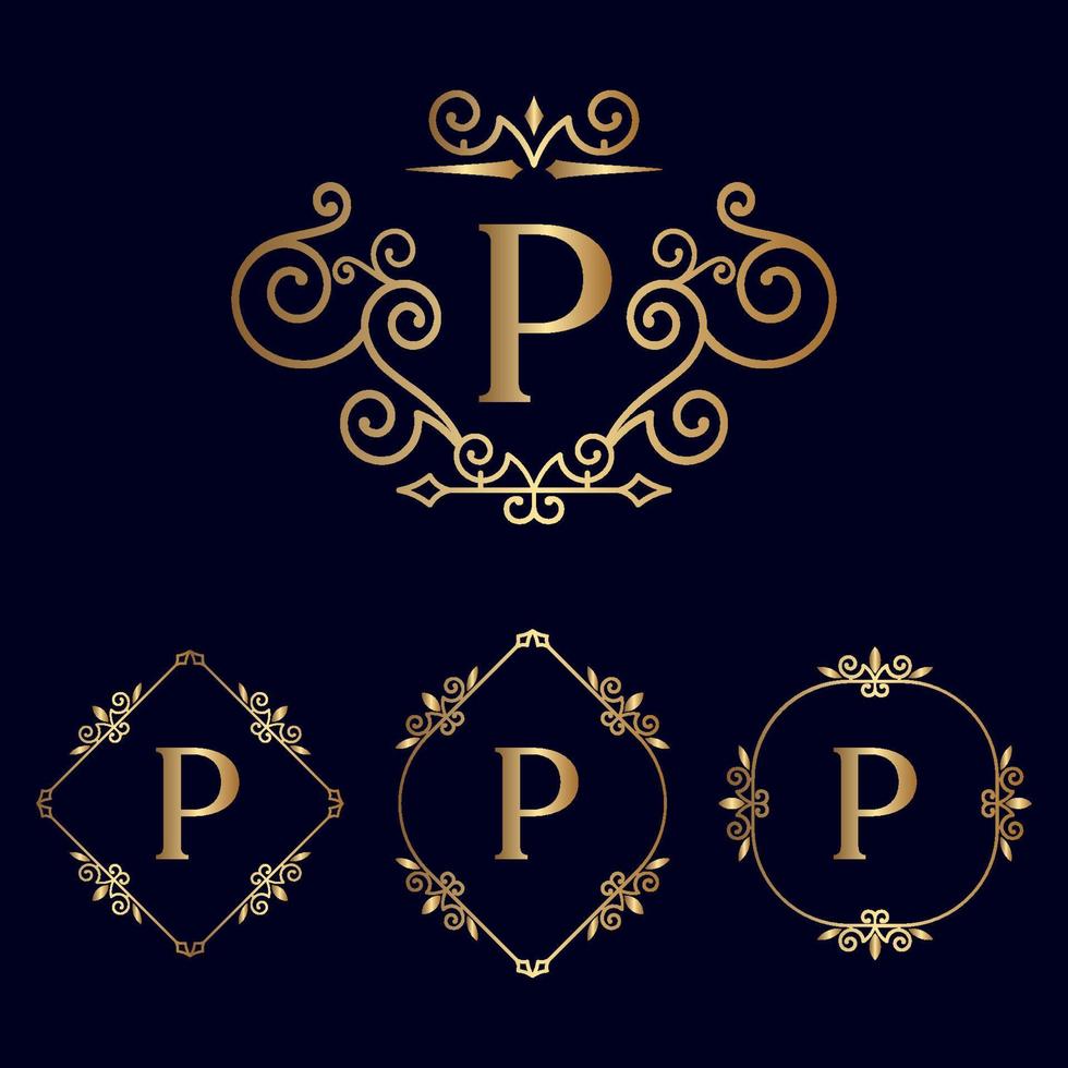 logotipo de beleza real de ouro p vetor