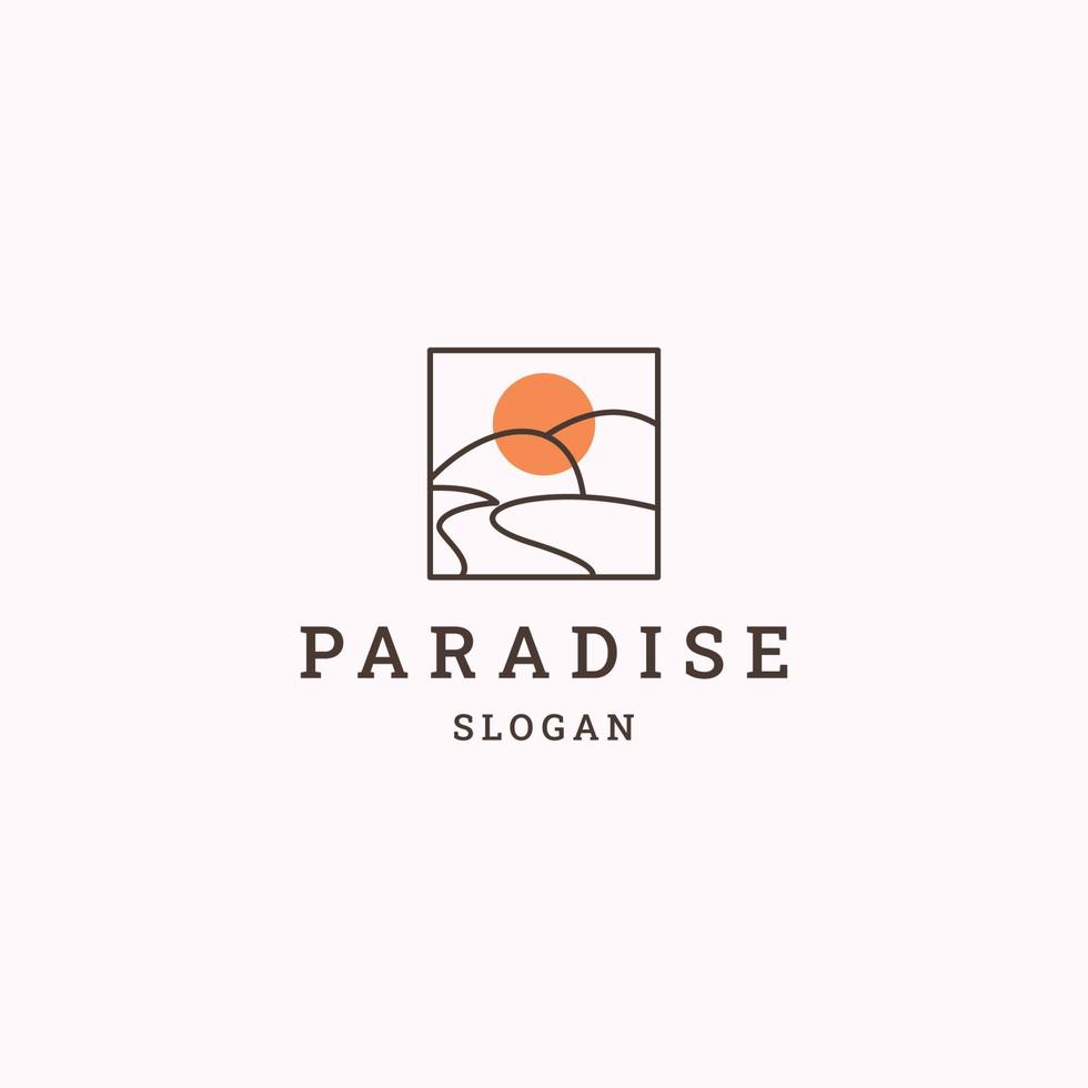 ilustração em vetor modelo de design de ícone de logotipo paraíso