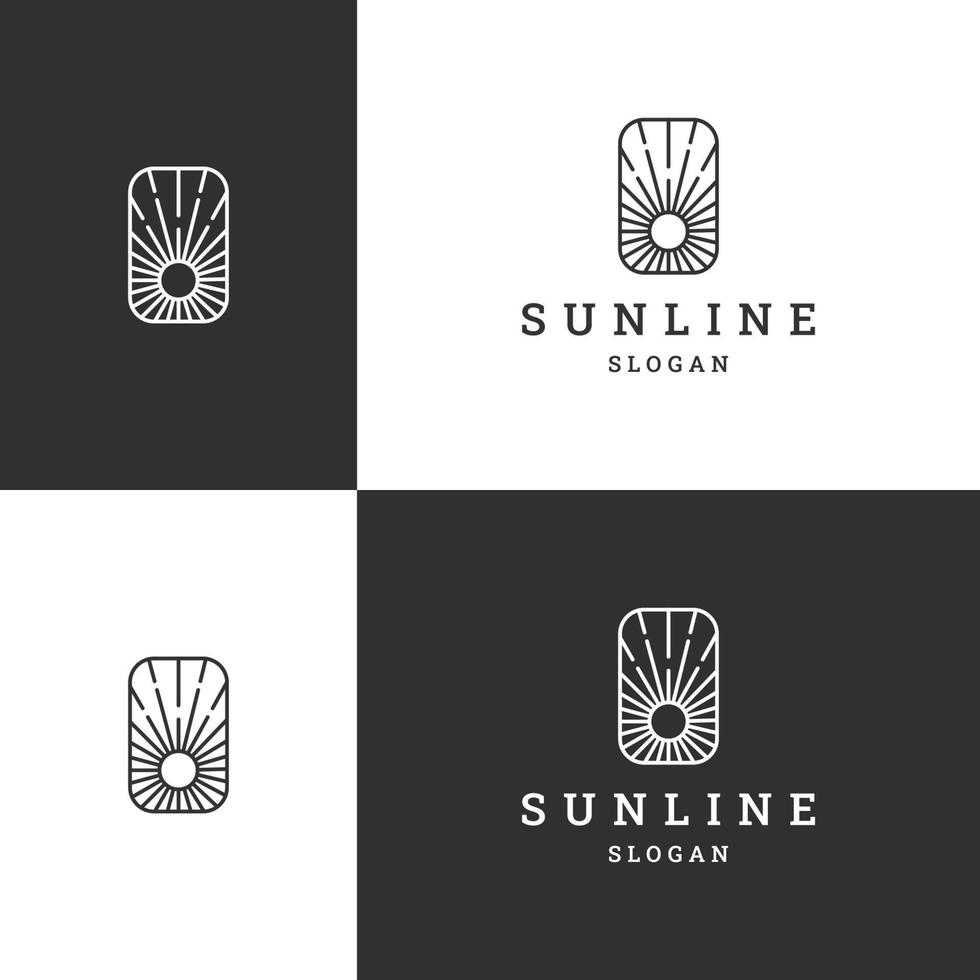 ilustração em vetor modelo de design de ícone de logotipo de linha de sol