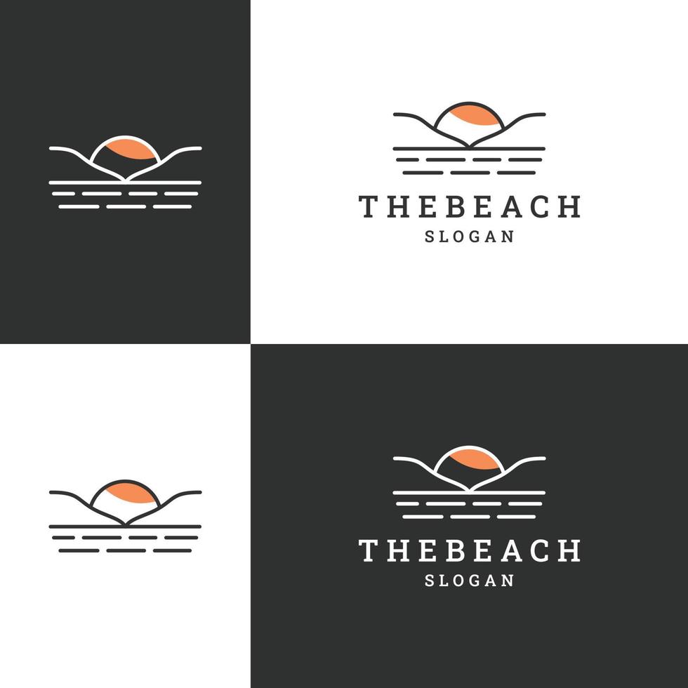 a ilustração em vetor modelo de design de ícone de logotipo de praia