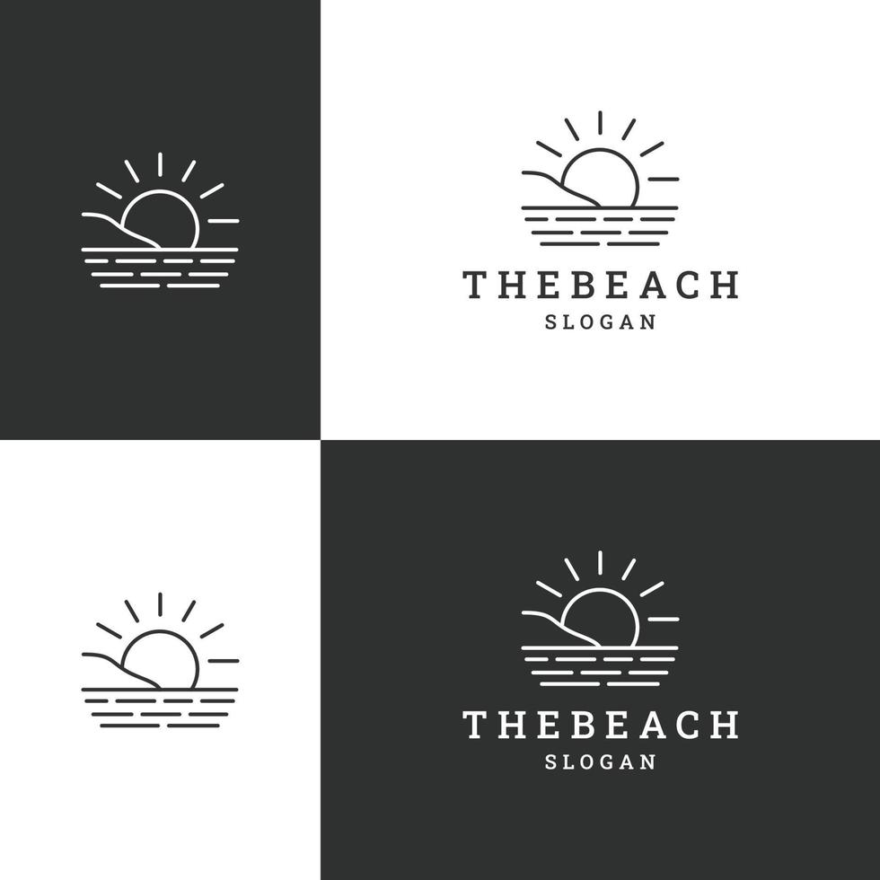 a ilustração em vetor modelo de design de ícone de logotipo de praia