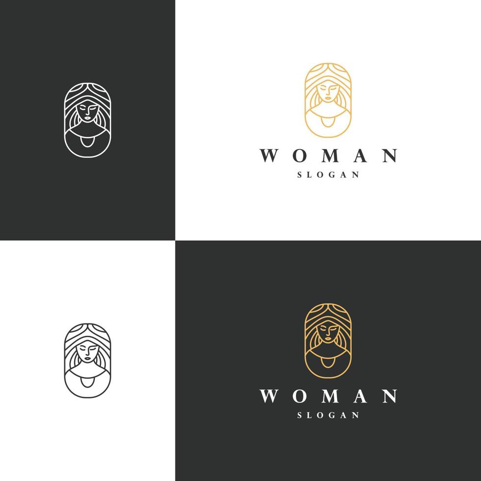 ilustração em vetor modelo de design de ícone de logotipo de mulher