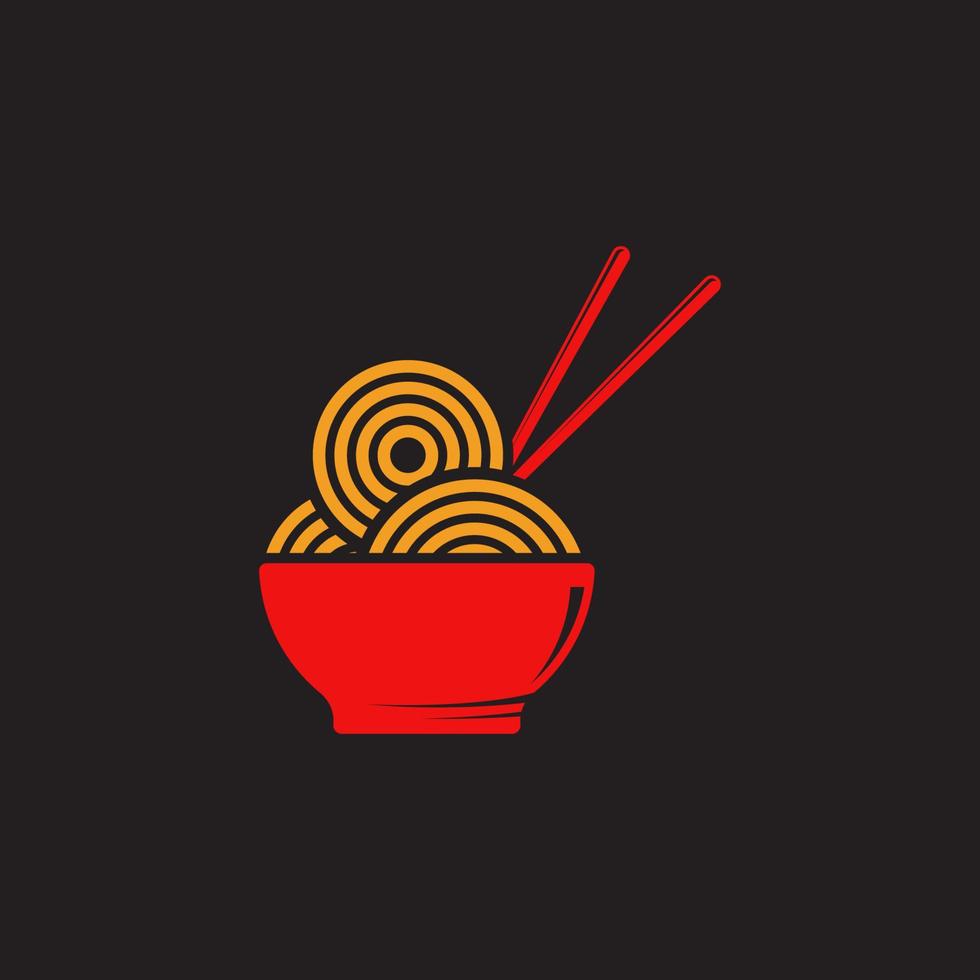 ilustração de símbolo de sinal de comida de macarrão vetor