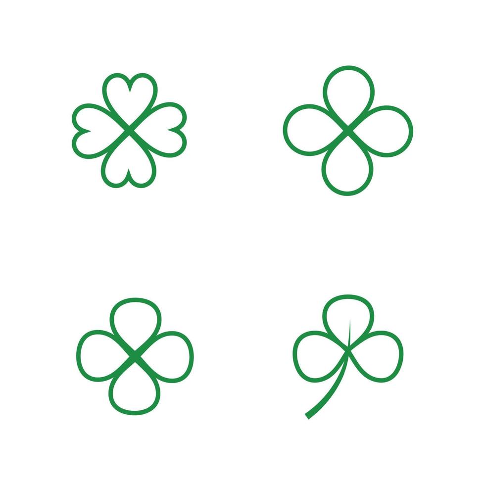 modelo de ícone de folha de trevo verde vetor