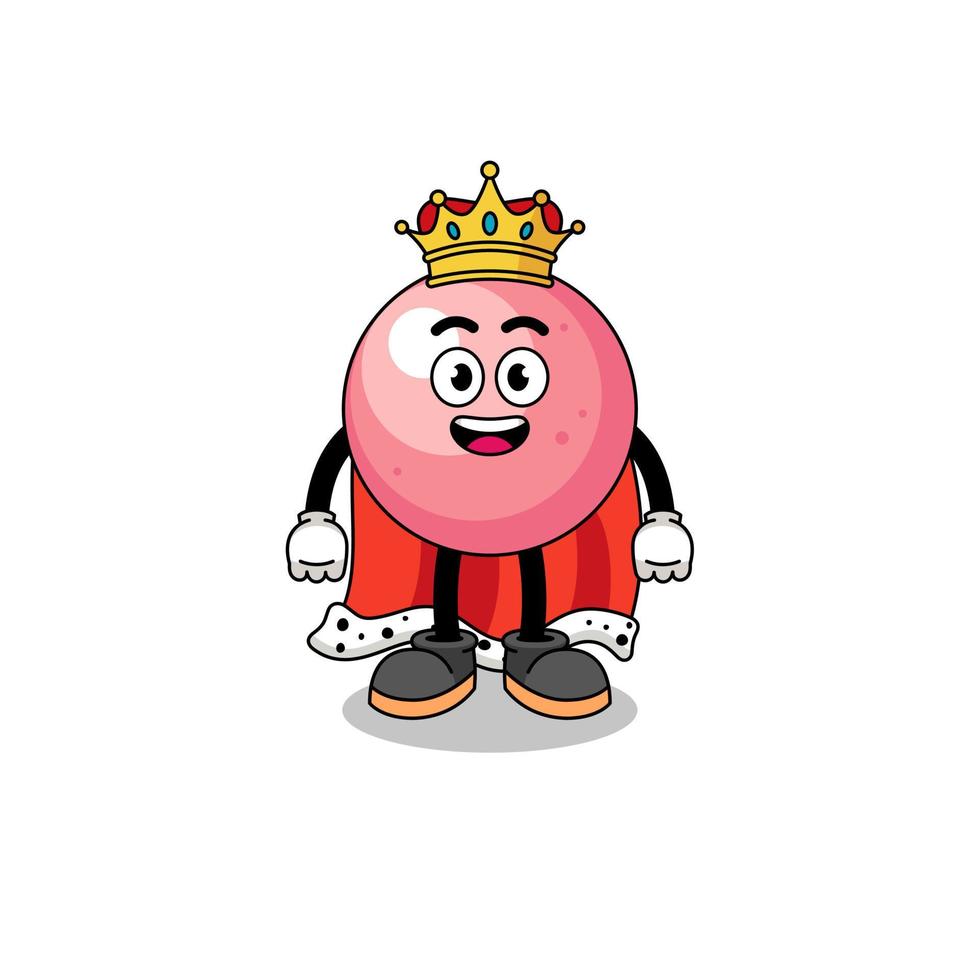 ilustração de mascote do rei da bola de goma vetor