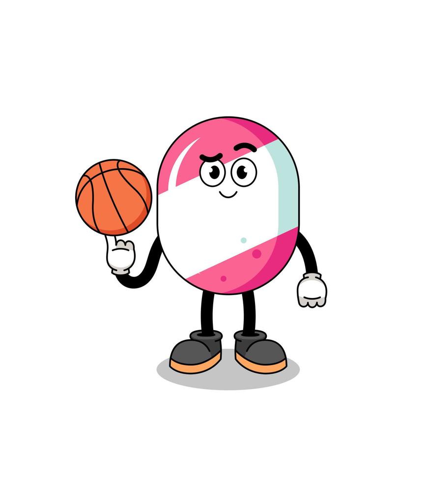 ilustração de doces como jogador de basquete vetor